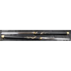 DUAL SWORDS IN DRAGON DESIGN SCABBARD