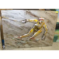 ABSTRACT SKIER METAL ARTWORK, 47 X 36