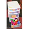 Image 1 : 4 DRAWER CADDY FILLED WITH LEGO DUPLO BLOCKS.