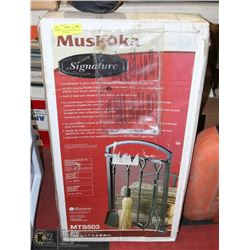 NEW MUSKOKA SIGNATURE STEEL 5PC FIREPLACE TOOL