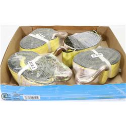 LOT OF 4 NEW REPLACEMENT RATCHET & TOW STRAPS.