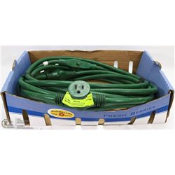 30' GREEN EXTENTION CORD WITH TWO FEMALE PLUGS
