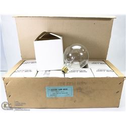BOX W/ 8 NEW LARGE 5 INCH DIAMETER 40 WATT BULBS