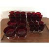 Image 1 : 4 SETS OF RUBY RED GLASSES