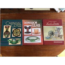 3 BOOKS ON GLASS WARE