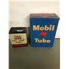 Image 1 : MOBIL TUBE, ORIG. BOX & FORD FUEL PUMP TIN