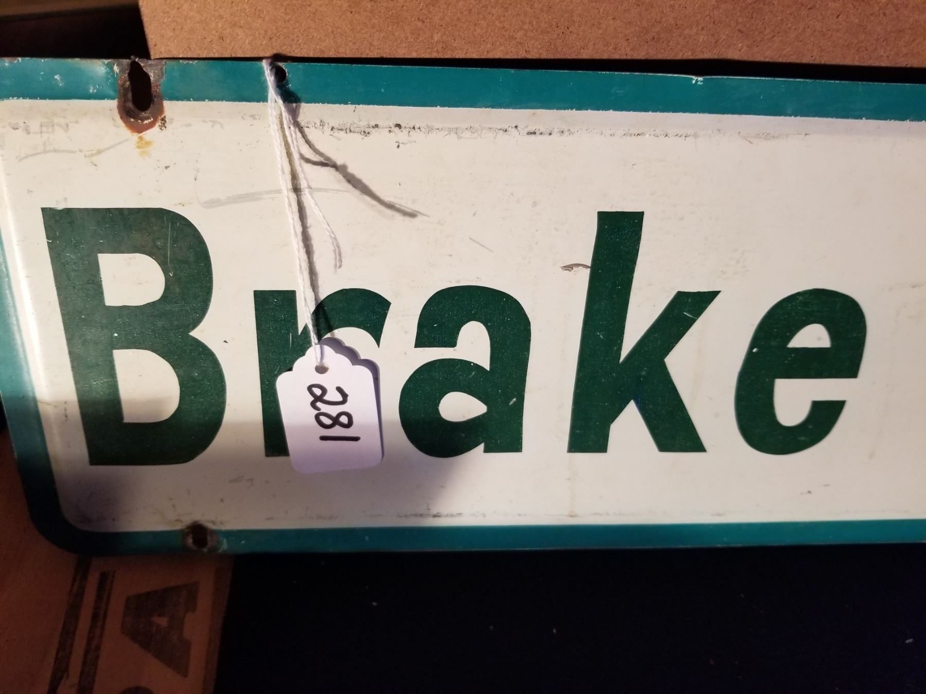 Brake Check Store Sign ORIGINAL BRAKE SERVICE SIGN FROM SERVICE STATION 24