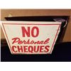 Image 2 : ORIGINAL NO PERSONAL CHEQUES - FLANGE SIGN FROM SERVICE STATION 9"X8"