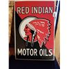 Image 1 : RED INDIAN MOTOR OIL SIGN PORCELAIN 20"X14" - REPRO