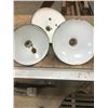 Image 2 : 3 VINTAGE SERVICE STATION SHADES 2 - 14" AND 1-12" WIRED