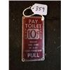 Image 1 : ORIGINAL 10 CENT PAY TOILET SIGN 2½" X 5"