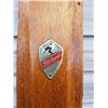 Image 2 : 7'3" ASH PAIR OF WOOD SKIS W/BINDINGS, PETERBOROUGH, EXC. COND.