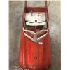 Image 3 : PEDAL CAR, MURRAY FIRE TRUCK, TIN IS IN EX. COND. RUNNING GEAR GOOD 40" L