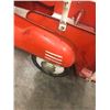 Image 8 : PEDAL CAR, MURRAY FIRE TRUCK, TIN IS IN EX. COND. RUNNING GEAR GOOD 40" L