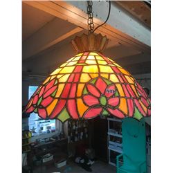 LEAD & STAINED GLASS HANGING LIGHT