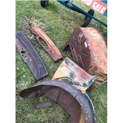 LOT OF 2 1930s CHEVROLET DASHES, FIRE WALL, AND FENDER