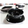 Image 1 : Set of 4 New Black Soup Bowls with Plates