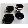 Image 2 : Set of 4 New Black Soup Bowls with Plates