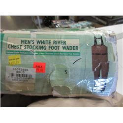 New White River Chest Waders stocking foot 3xl  / Note: front chest pocket
