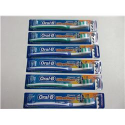 6 New Oral-B Toothbrushes classic ultra clean / soft /  factory sealed