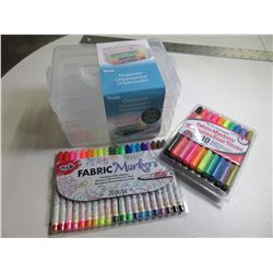 New Organizer with 2 packs of Fabric Markers