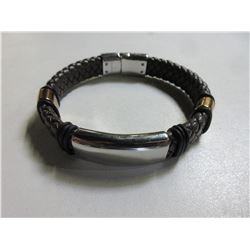 Leather and Stainless Steel Bracelet