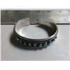 Image 4 : Sterling Silver Bracelet Turquoise Navajo marked Sterling MJ / 25 grams