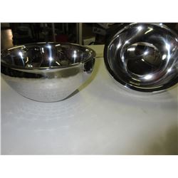 New Pair of Stainless Bowls / Hammered Pattern Made in India