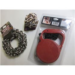 Pet Bundle / 25ft Retractable Leash / Braided rope Ball and Hoop