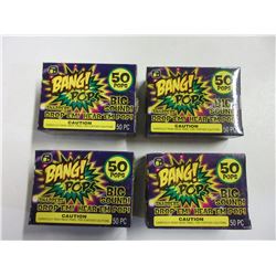 4 packs of 50 each BANG POPS! Throw em or drop em BIG BANG!