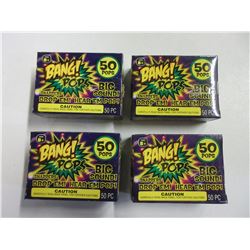 4 packs of 50 each BANG POPS! Throw em or drop em BIG BANG!