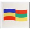 Image 1 : Charles Hinman, Blue, Green and Yellow Flag, Embossed Silkscreen