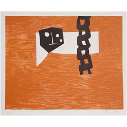Charlie Hewitt, X, Woodblock Monoprint