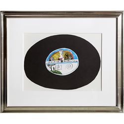 Saul Steinberg, Artist in Landscape from from Derriere le Miroir, Lithograph