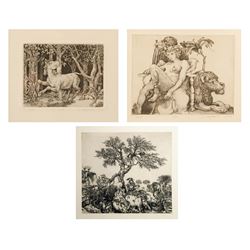 Stan Washburn, Lot of 3 Etchings - Horse, Lion, Tree
