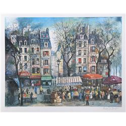 Andre DuBoidt, Paris Street Scene, Lithograph