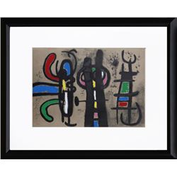 Joan Miro, Cartones 18: Personnage et Oiseau, Lithograph