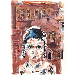 Moshe Gat, Student at Yeshiva from People in Israel, Lithograph