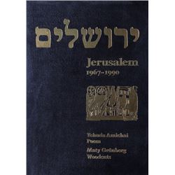 Maty Grunberg, Jerusalem, 1967-1990, Portfolio of 64 Woodcuts (8 signed) with Poem by Yehuda Amichai