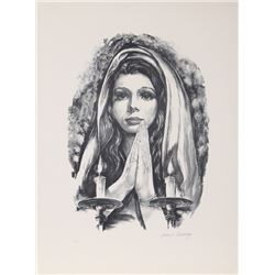 Vladimir Paskevay, Blessing the Candles, Lithograph