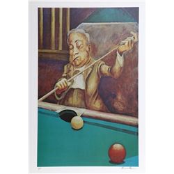 Ernie Barnes, Pool Player, Offset Lithograph