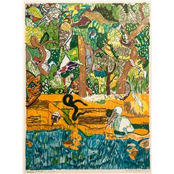 Romare Bearden, Dreams of Exile (Green Snake), Lithograph