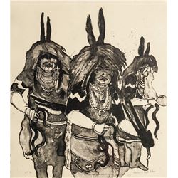 Kevin Red Star, Snake Dance Ceremony, Lithograph