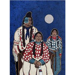 Kevin Red Star, Crow Indian Family, Serigraph