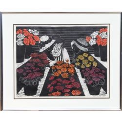 Patricia Golden, Blossoms, Woodcut