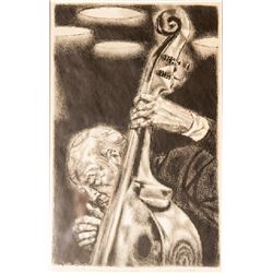 Joseph Hirsch, Bass Viol (Cole 34), Lithograph