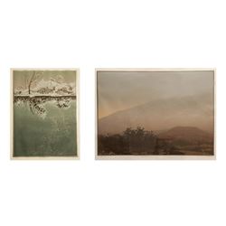 Teri Malo, Trees in the Mist & Light Snow, Lot of 2 Lithographs