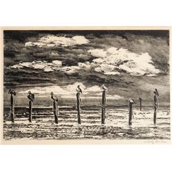 Adolf Arthur Dehn, Key West Beach, Lithograph