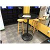 Image 2 : LARGE RECEPTION DESK, BAR TABLE, 2 STOOLS & 2 CUBBY SHELVES