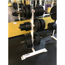 WHITE APEX 3 TIER WEIGHT RACK WITH FREE WEIGHTS